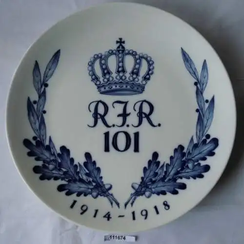 Meissen Patriotischer Teller Reserve Infanterie Regiment 101 1914-1918