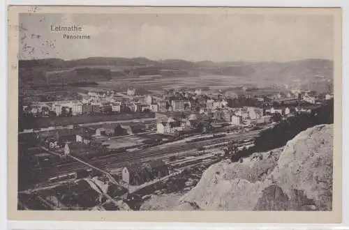 55447 Ak Letmathe Panorama mit Bahnanlagen 1925