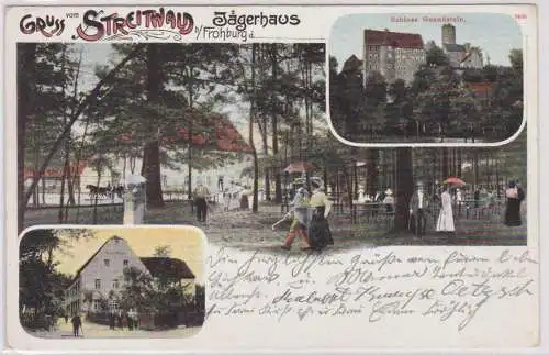 04197 Mehrbild Ak Gruß vom Streitwald Jägerhaus bei Frohburg 1902