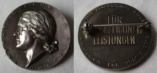 DDR 900er Silber Medaille G. E. Lessing Ministerium für Volksbildung (136814)