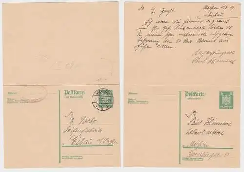 97211 DR Ganzsachen Postkarte 167I Lebensmittelgeschäft Paul Schimmel Meissen