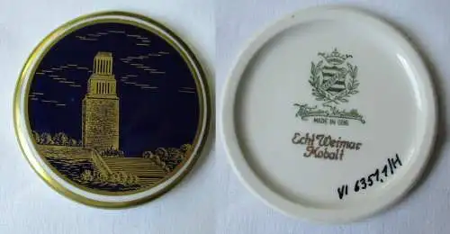 DDR Medaille Glockenturm der Gedenkstätte Buchenwald Weimarer Porzellan (121354)