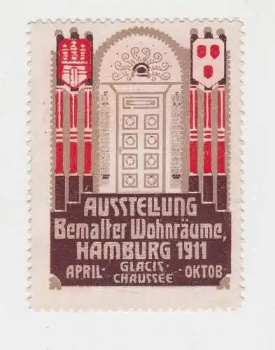 seltene Vignette Ausstellung bemalter Wohnräume Hamburg 1911 (70451)