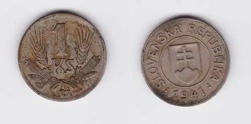 1 Krone Nickel Münze Slowakei 1941 (119953)