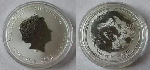 1 Dollar Silber Münze Australien Jahr des Drachen 1 Unze Silber 2012 (134379)