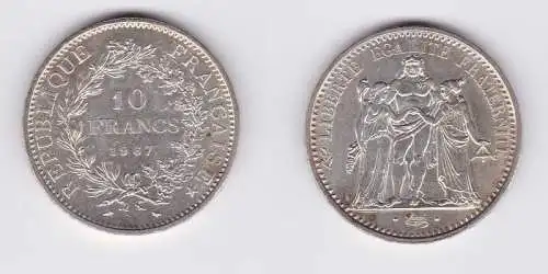 10 Franc Silber Münze Frankreich 1967 vz (117111)