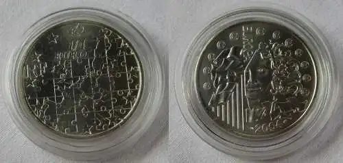 Frankreich 1/4 Euro Silber Münze 2004 Europakarte EU-Erweiterung (134608)