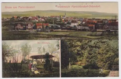 902904 Mehrbild Ak Gruß aus Markoldendorf Totalansicht, am Steinberg um 1920