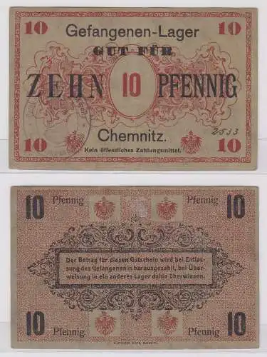 10 Pfennig Banknote Gefangenenlager Chemnitz 1.Weltkrieg (158862)