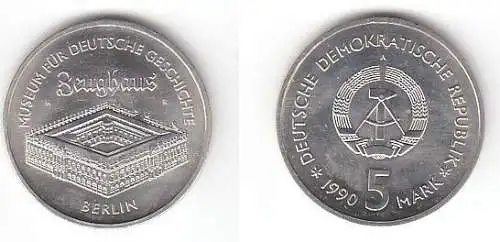 DDR Gedenk Münze 5 Mark Berlin Zeughaus 1990 (114378)