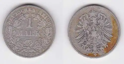 1 Mark Silber Münze Deutschland Kaiserreich 1873 D Jäger Nr.9 (123278)