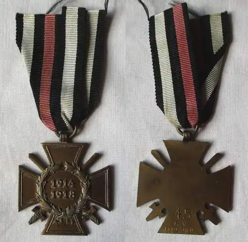 Ehrenkreuz für Frontkämpfer 1914-1918 Herstellerangabe 45 R.V. Pforzheim /167365