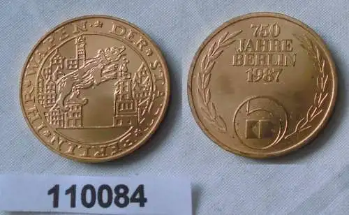 DDR Medaille Der Stadt Berlin ihr Wappen, 750 Jahre Berlin 1987 (110084)