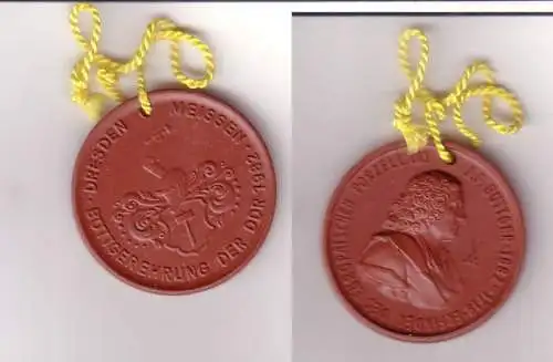 braune DDR Meissner Porzellan Medaille Dresden Meißen Böttgerehrung der DDR 1982