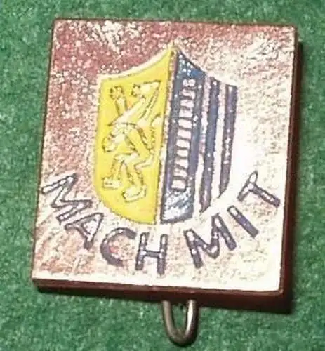 DDR Abzeichen "Mach Mit" Messestadt Leipzig