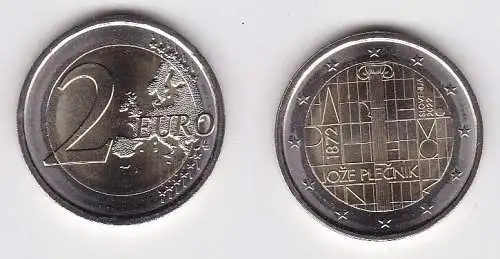 2 Euro Bi-Metall Münze Slowenien 150. Geburtstag von Joze Plecnik 2022 (167401)