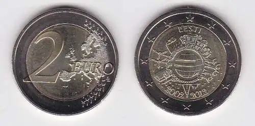 2 Euro Bi-Metall Münze Estland 2012 10 Jahre Euro-Bargeld (167156)