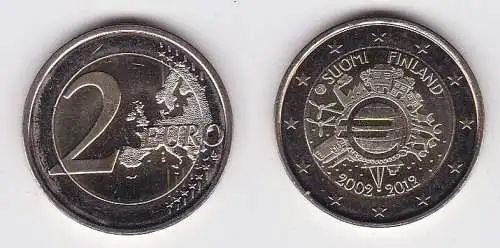 2 Euro Bi-Metall Münze Irland 2012 10 Jahre Euro-Bargeld (160076)