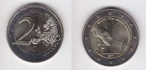 2 Euro Münze Malta Wahl der ersten Volksvertreter 2011 Stgl. (167363)