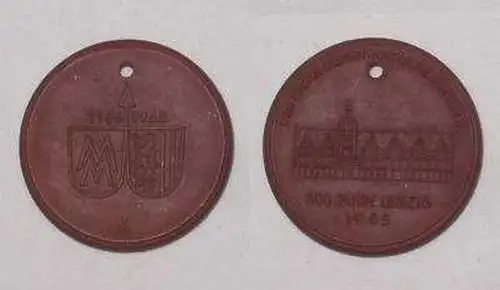 DDR Porzellan Medaille 800 Jahre Leipzig 1165-1965