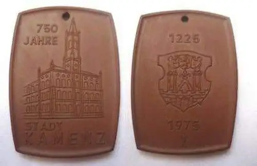 DDR Porzellan Medaille 750 Jahre Stadt Kamenz 1225-1975