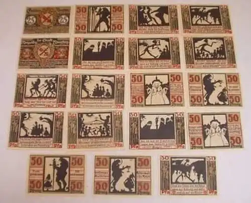 18 Banknoten Notgeld Stadt Naumburg 1921