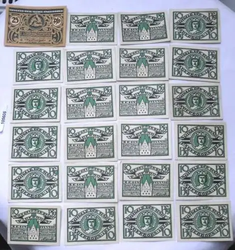 24 Banknoten Notgeld der Stadt Paderborn 1920