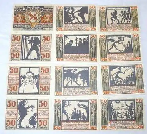 12 Banknoten Notgeld Stadt Naumburg 1921