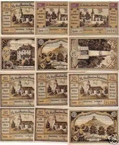 12 Banknoten Notgeld Stadthauptkasse Hohenfriedeberg