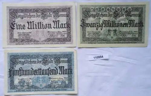 3 x Banknoten Inflation Stadt Meerane 1923 (110954)