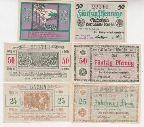 6 x Banknoten Notgeld Städte Ruhla 1918-1920