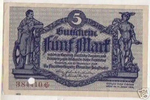 5 Mark Banknote Notgeld Chemnitzer Industrieller 1918