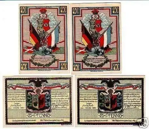 4 Banknoten Notgeld Gemeinde Stedesand 1920