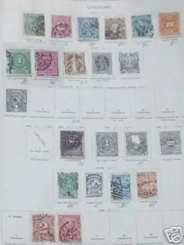 15 seltene Briefmarken Uruguay vor 1900