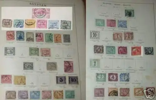 Sammlung mit 47 Briefmarken Ägypten um 1900