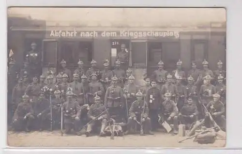 86901 Foto Ak Leipzig 107er Abfahrt nach dem Kriegsschauplatz um 1915