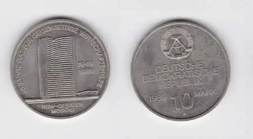 DDR Gedenk Münze 10 Mark 40 Jahre RGW 1989 vorzüglich (137102)