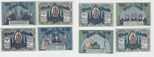 4x 50 Pfennig Banknote Notgeld Stadt Schmölln 1921 (136681)