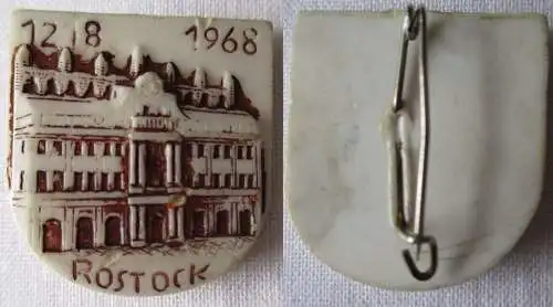 seltenes DDR Kunststoff Abzeichen 750 Jahre Rostock 1218-1968 (120828)