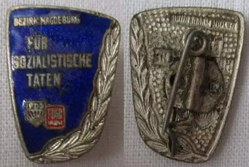 DDR FDJ Abzeichen Für sozialistische Taten Bezirk Magdeburg FDGB (118581)