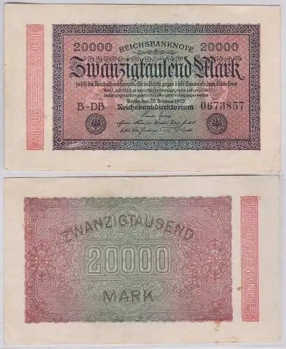 20000 Mark Banknote Berlin 20.9.1923 Rosenberg 84 c (105416)