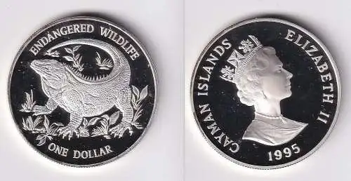 1 Dollar Silber Münze Cayman Islands Endangered Wildlife - Felsenleguan (166195)