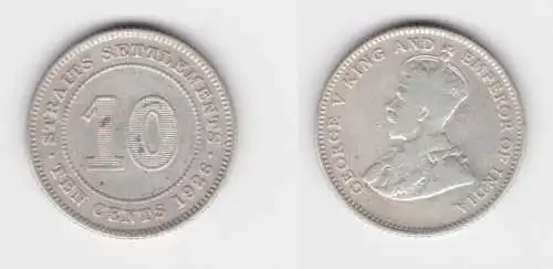 10 Cents Silber Münze Straits Settlements 1926 ss+ (117610)