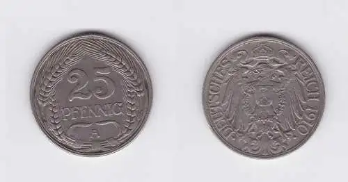 25 Pfennig Nickel Münze Kaiserreich 1910 A (120077)