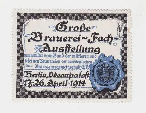 Vignette Große Brauerei Fach Ausstellung Berlin Odeonpalast 1914 (89162)