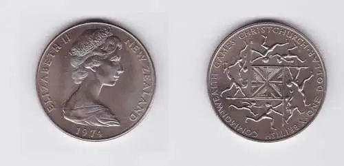 1 Dollar Nickel Münze Neuseeland 1974 Commonwealthgames (119748)