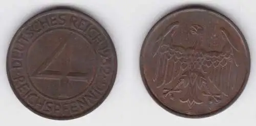 4 Pfennig Kupfer Münze Deutsches Reich 1932 A  (143413)