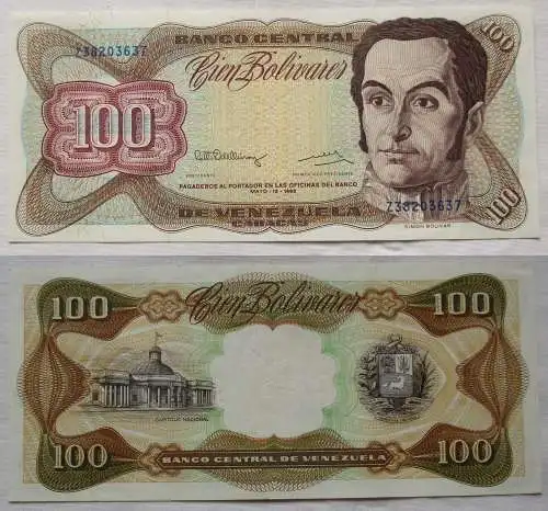 100 Bolivares Banknote Venezuela 12. Mai 1992 Pick 66d (119310)