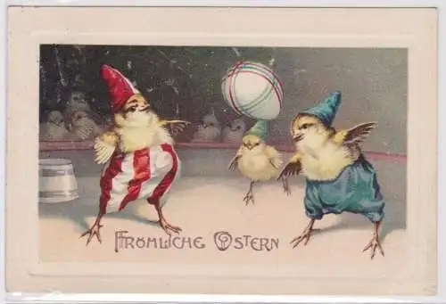 901699 AK Fröhliche Ostern 3 Küken in der Zirkus Manege 1911