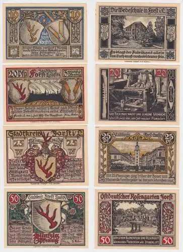 4 Banknoten Notgeld Stadt Forst in der Lausitz 1.7.1921 (162279)